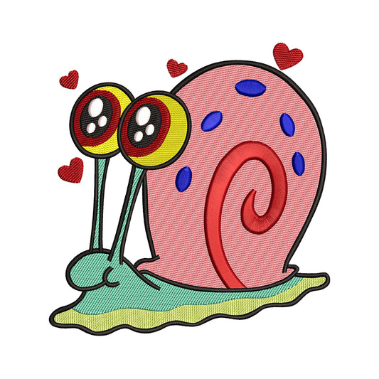 Gary the Snail in Love Embroidery Design - 310321