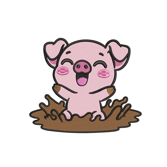 Cute little pig embroidery designs for machine - 31032401