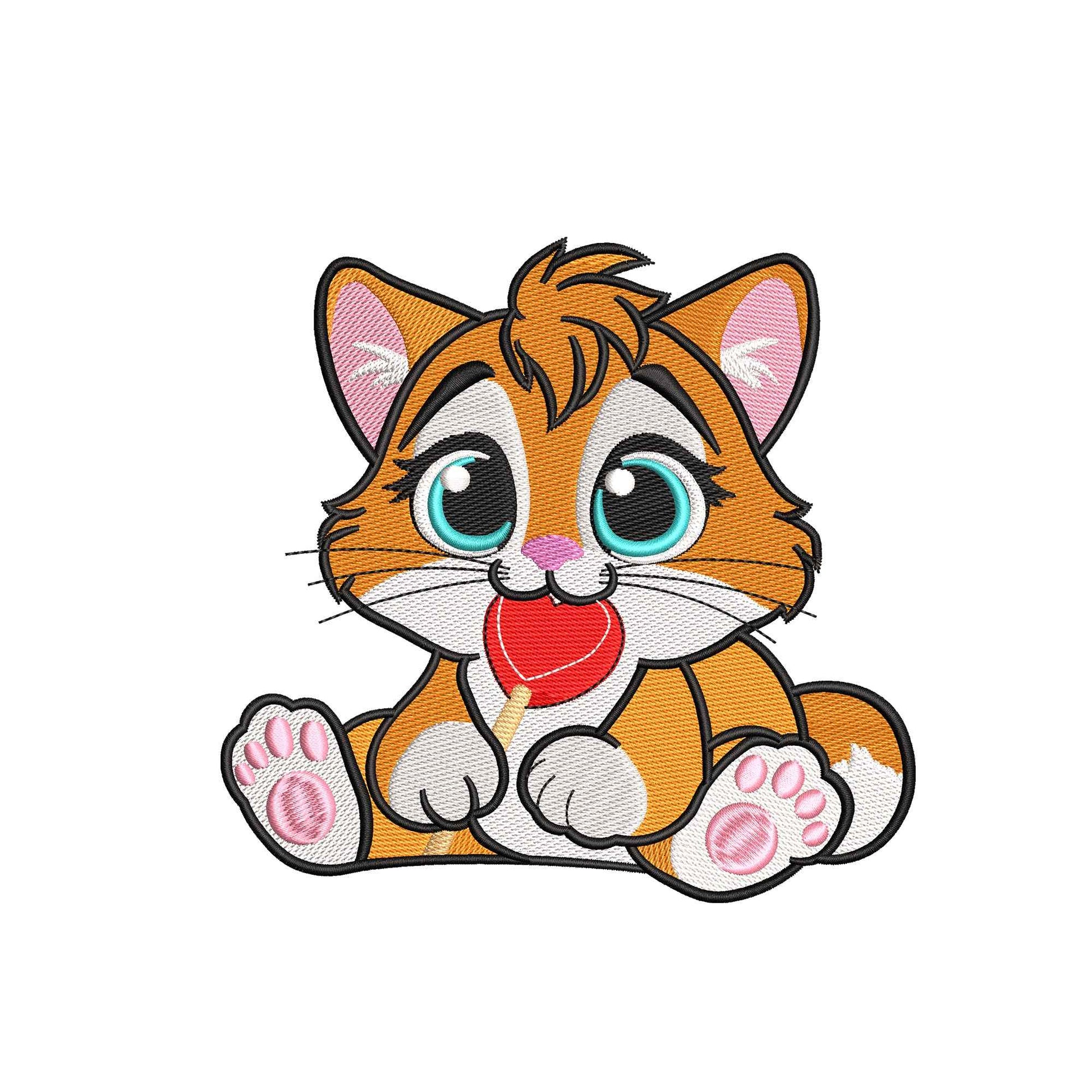 Cute Orange Kitten Baby Embroidery Design – 31032415