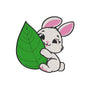 Cute Baby Bunny with Leaf Embroidery Design - 31032438
