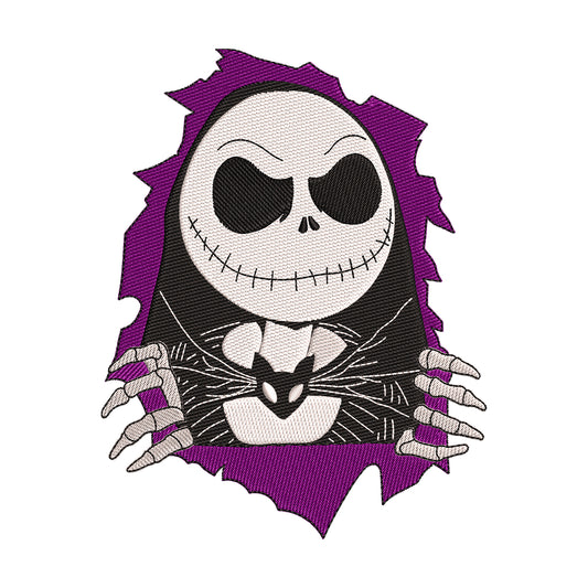 Jack Skellington Breaking Through Embroidery Design - 310331