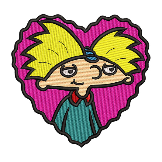 Hey Arnold Heart Portrait Embroidery Design - 310334