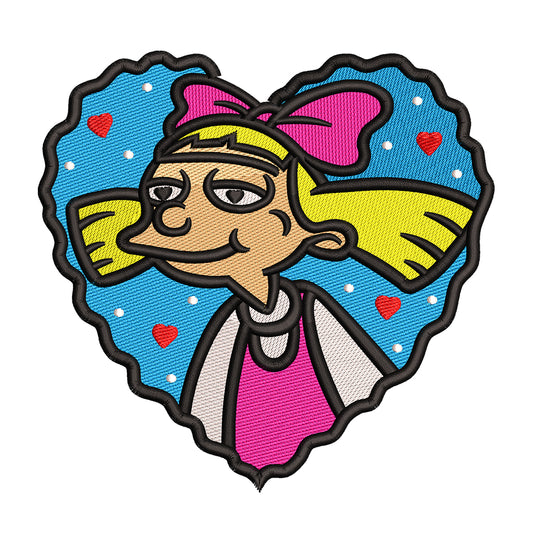 Hey Arnold Helga Pataki Heart Embroidery Design - 310335