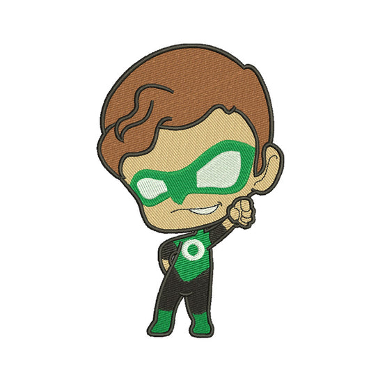 Green superhero embroidery designs - 312022