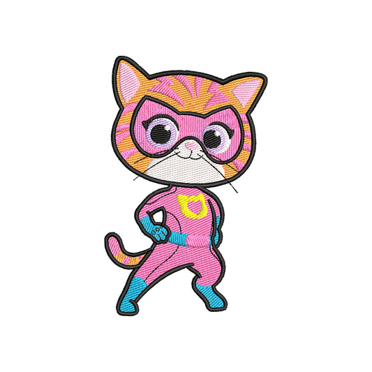 Designs of embroidery cat superhero file - 329002