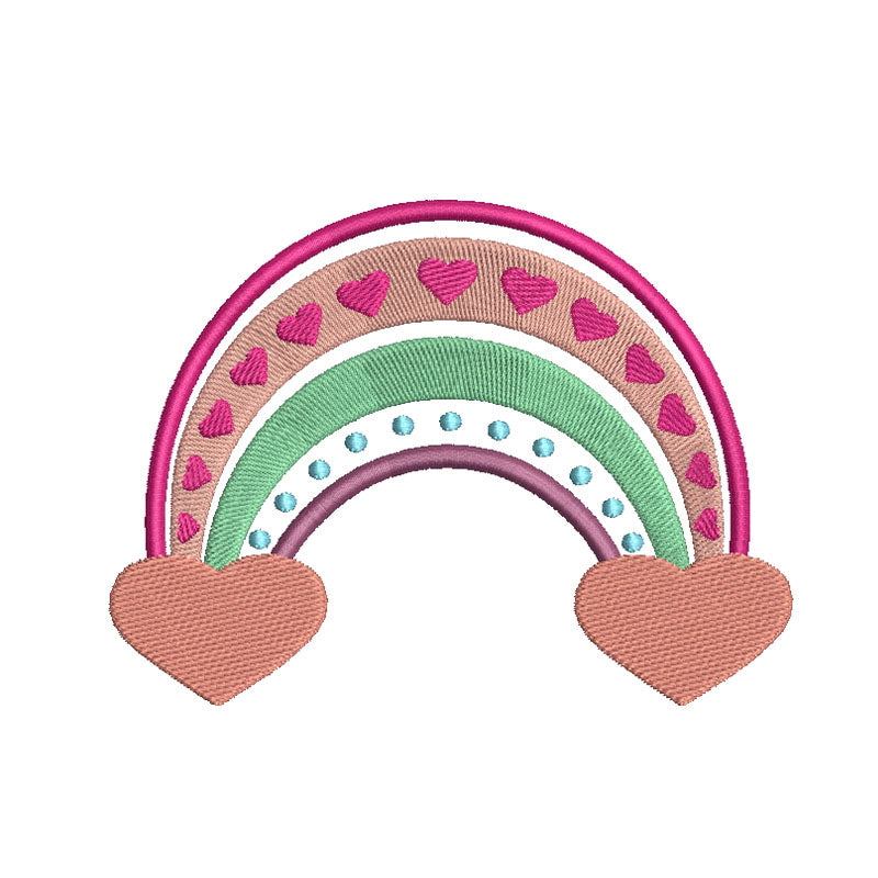 Rainbow Heart machine embroidery designs - 410014