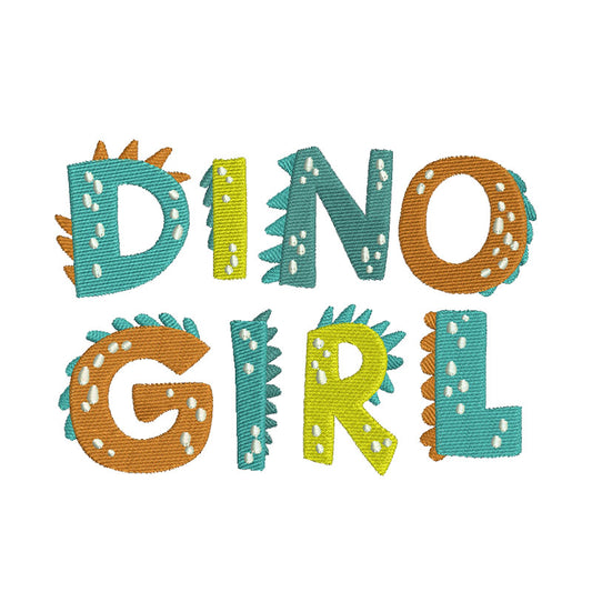 Dino Girl embroidery designs for machine - 410019