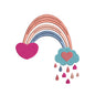 Rainbow Heart Rain machine embroidery designs - 410031