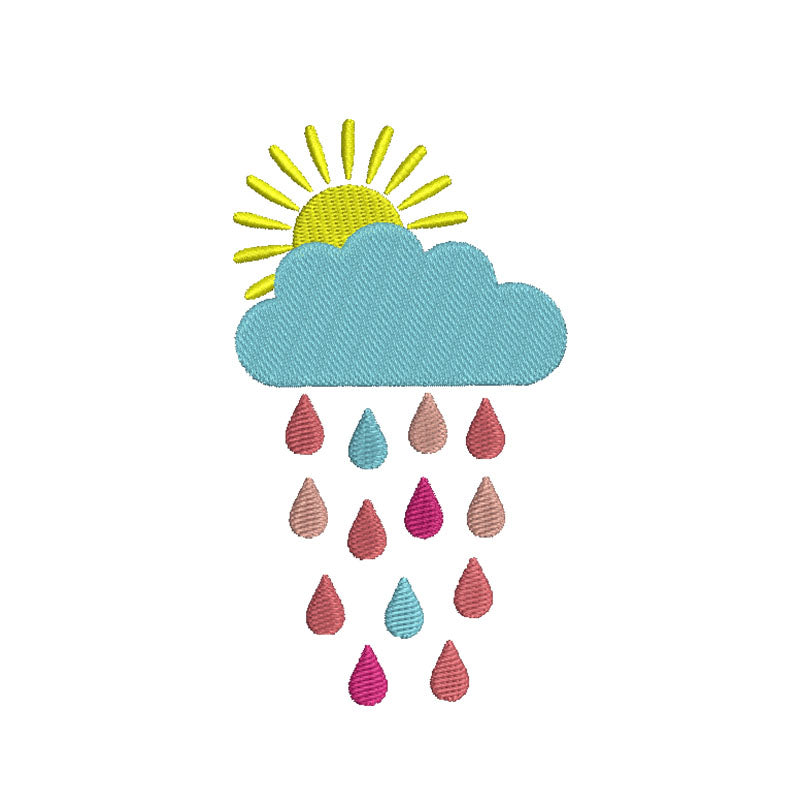 Sun and Rain machine embroidery designs - 410032