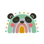 Panda rainbow embroidery designs for machine - 410094