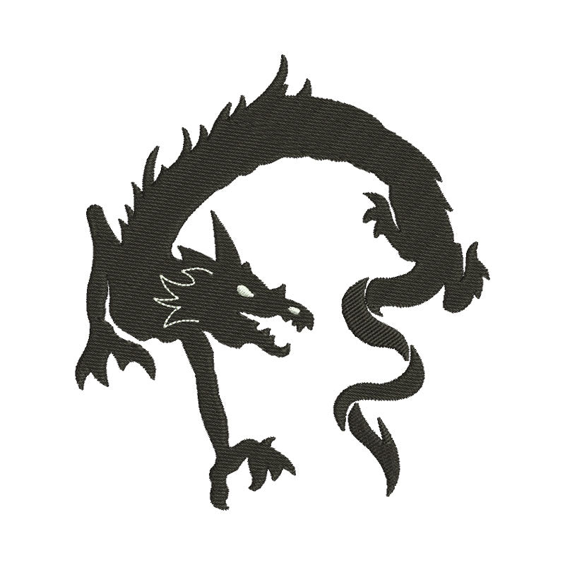 Dragon silhouette machine embroidery designs - 610007