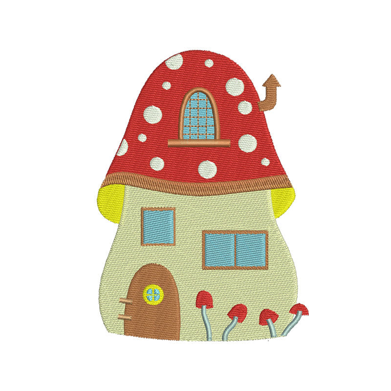 Mushroom House machine embroidery designs - 610015