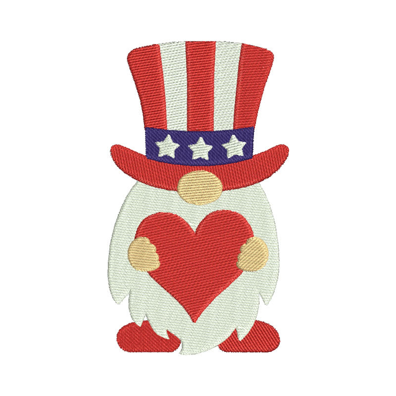 Independence day machine embroidery designs gnome - 610027