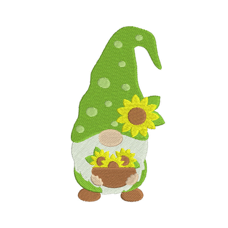 Flower gnome machine embroidery designs - 610038
