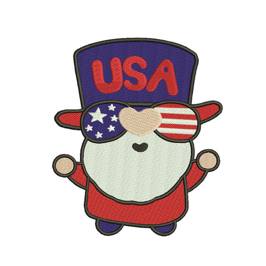 Gnome machine embroidery designs Independence day - 610040