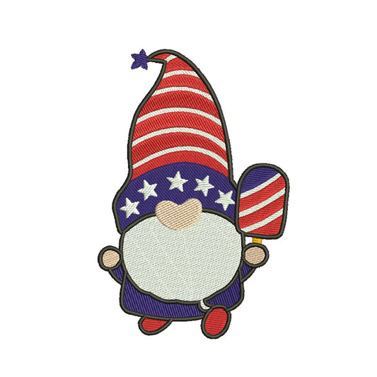 Gnome embroidery designs Independence day - 610041