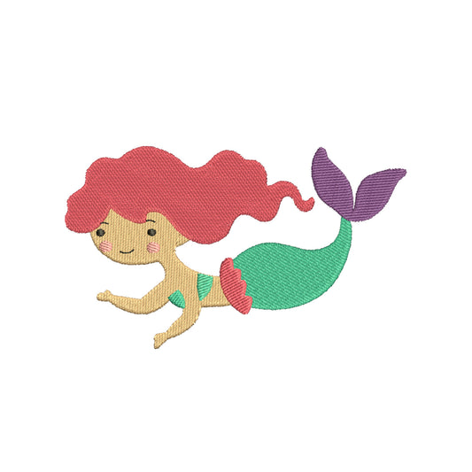 Mermaid machine embroidery designs for kids - 610098
