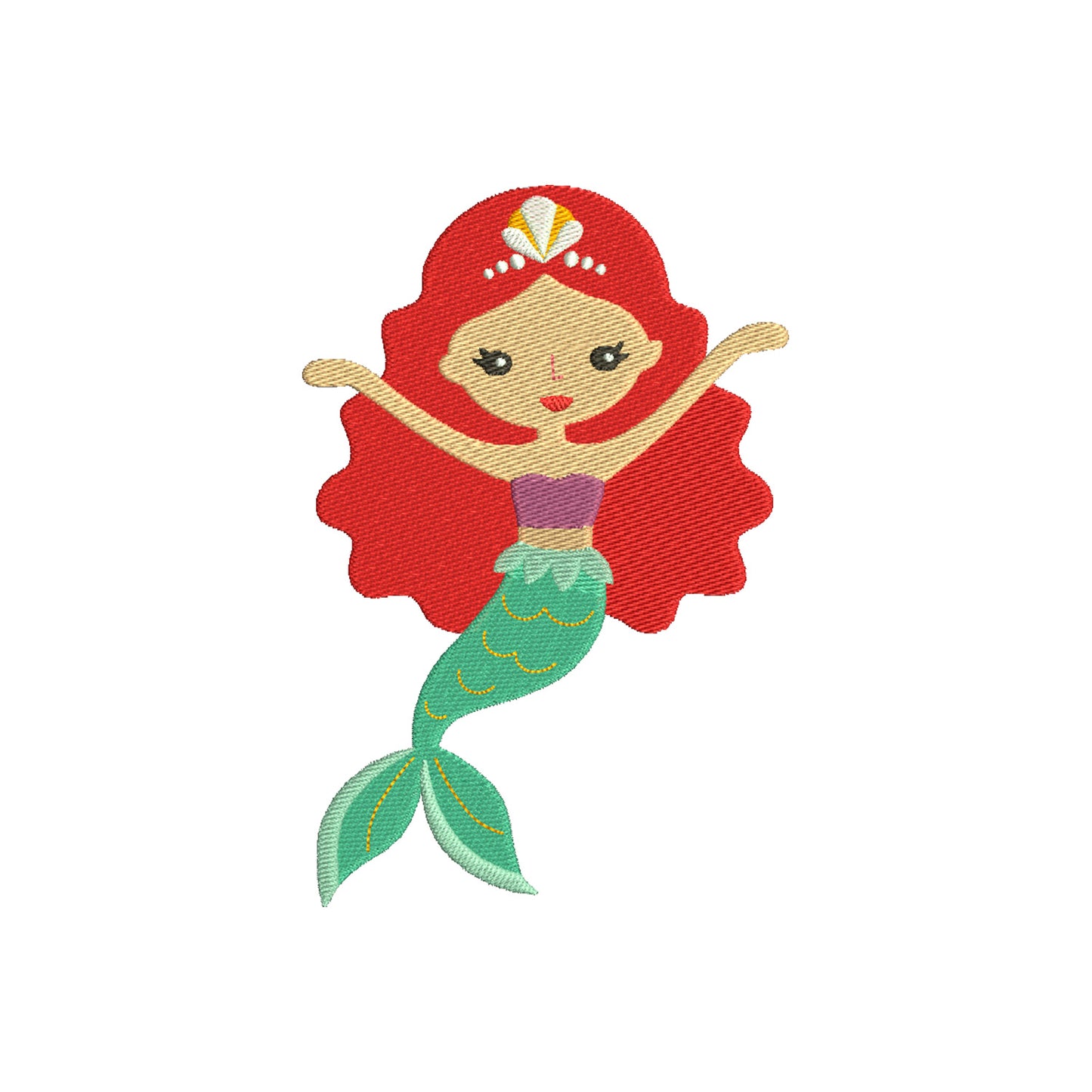 Beautiful mermaid machine embroidery designs - 610104