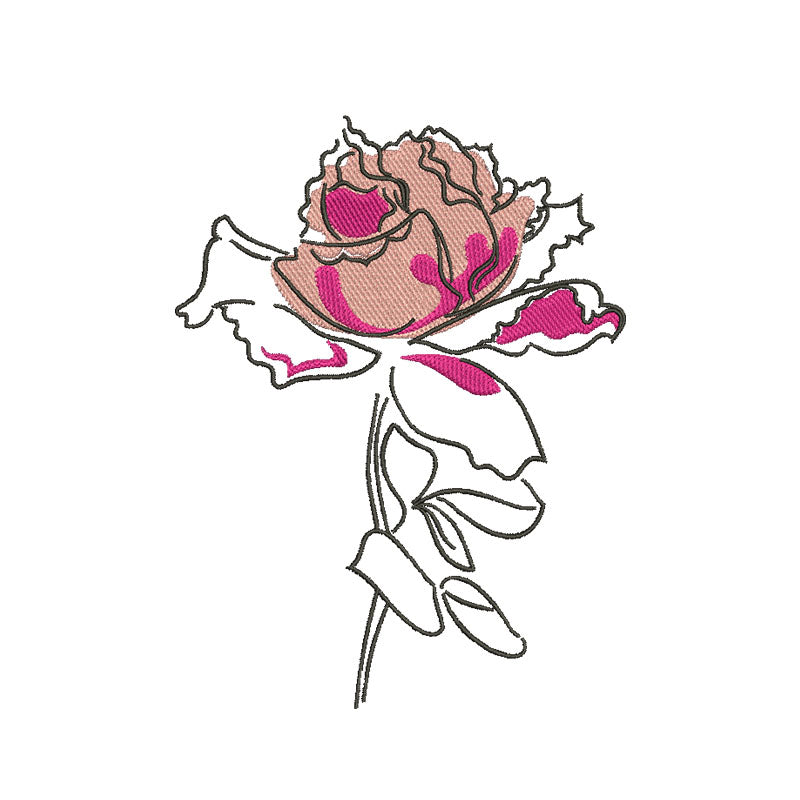 Rose Flower machine embroidery designs - 710001