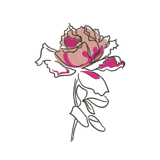 Rose Flower machine embroidery designs - 710001