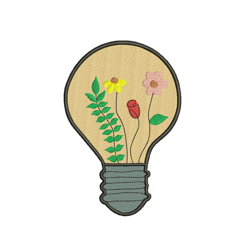 Lamp flower machine embroidery designs - 710020