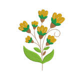 Orange flower machine embroidery designs - 710042