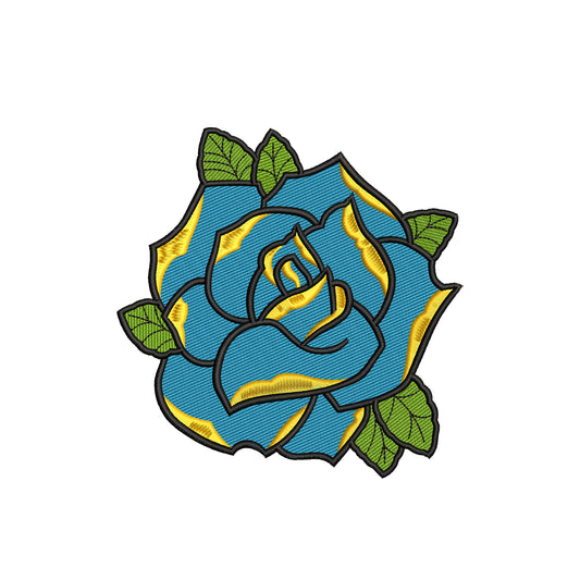 Blue rose emboridery designs for machine - 710098