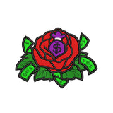 Money rose flower embroidery designs of machine - 710101