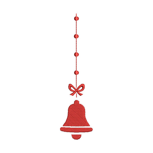 Christmas ornament embroidery designs bell - 910002