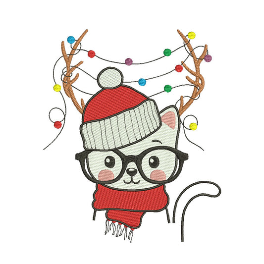 Christmas cat embroidery designs - 910012