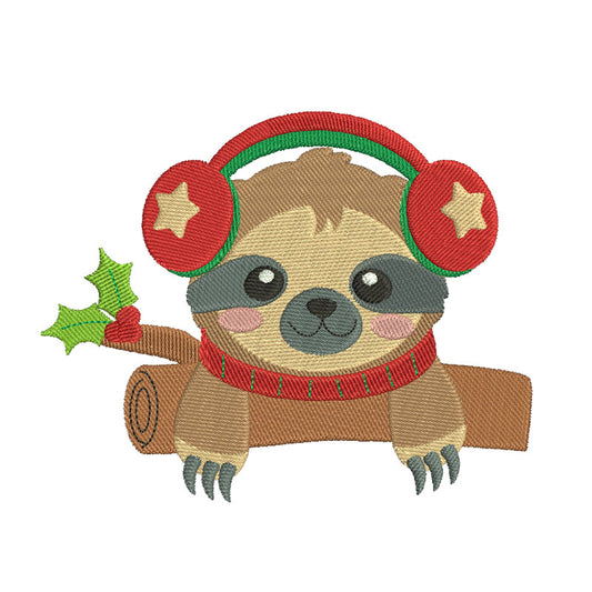 Christmas embroidery designs sloth - 910019