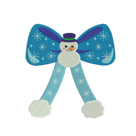 Christmas embroidery designs bow snowman - 910020