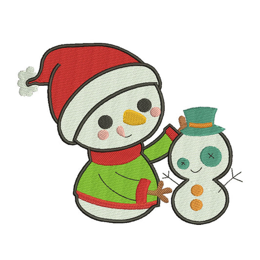 Kawaii snowman embroidery designs christmas - 910063