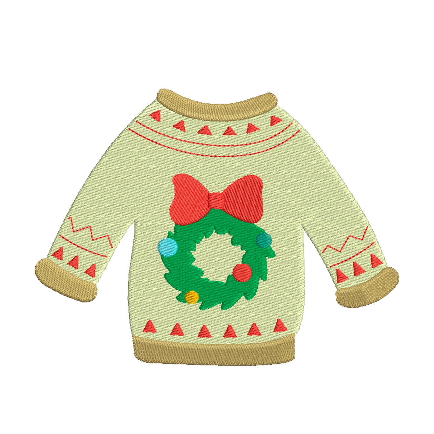 Embroidery designs christmas sweater wreath - 910101