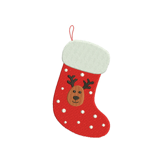 Embroidery designs christmas sock deer - 910123