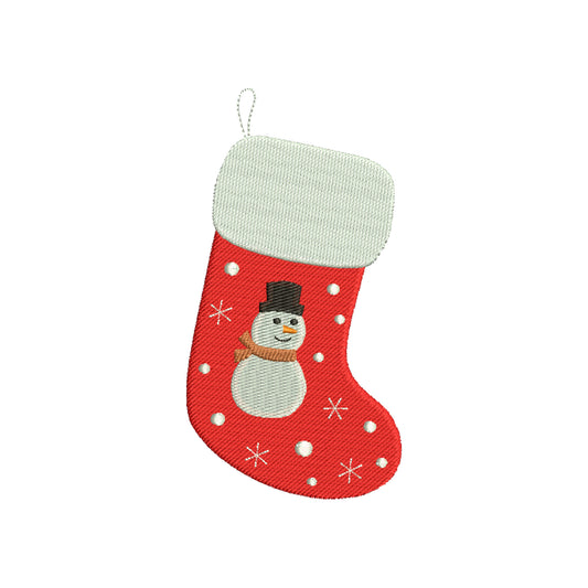 Embroidery designs christmas socks snowman - 910124