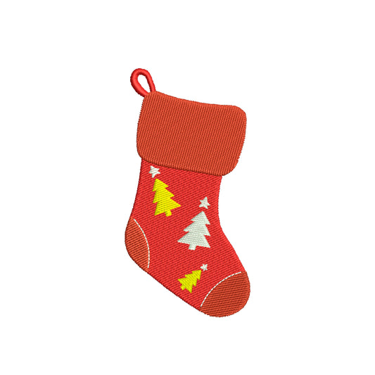 Embroidery designs christmas socks trees - 910127