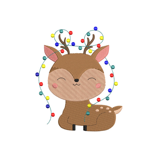 Christmas deer embroidery digital designs - 910260