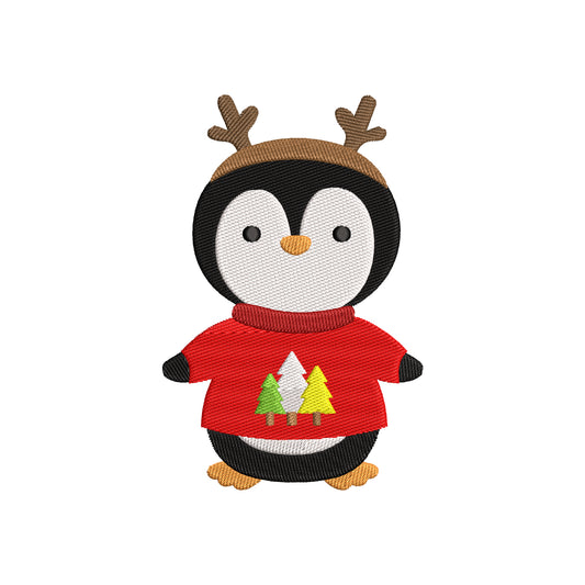 Christmas cute penguin digital embroidery designs - 910268