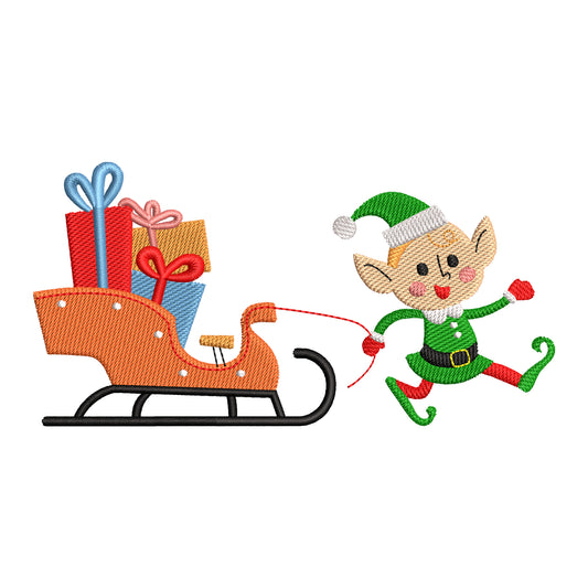 Christmas elf gifts digital embroidery designs - 910270