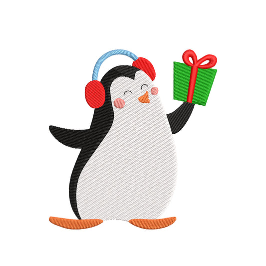 Christmas penguin gifts digital embroidery designs - 910273