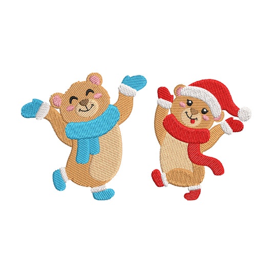 Christmas bears digital embroidery designs - 910282