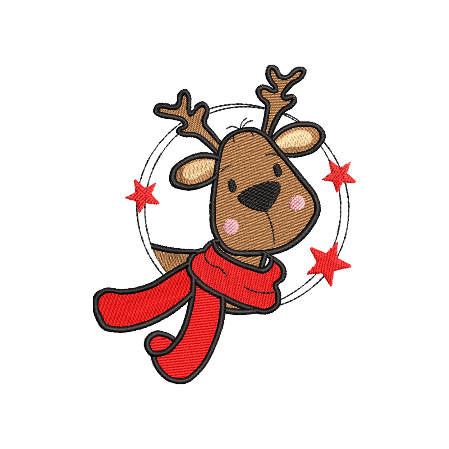 Christmas Deer embroidery designs with stars - 910304