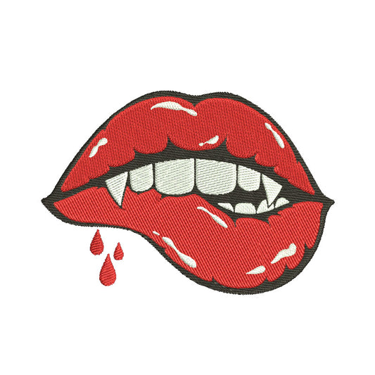 Halloween vampire lips machine embroidery designs - 930010