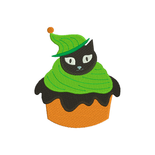 Halloween cat cupcake machine embroidery designs - 930032