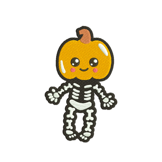Halloween pumpkin skeleton machine embroidery designs - 930038