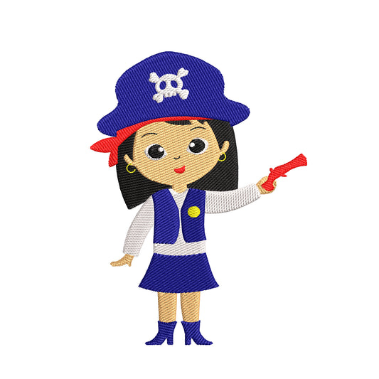 Halloween embroidery designs pirate girl - 930097