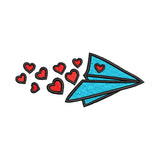 Valentine embroidery designs letter airplane - 960027