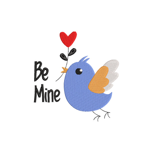 Be Mine bird embroidery designs Valentine's Day - 960032