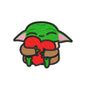 Cute green alien with heart embroidery designs Valentine's Day - 960033